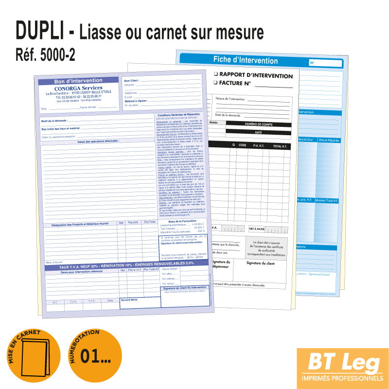 DUPLI : Liasse ou Carnet sur-mesure