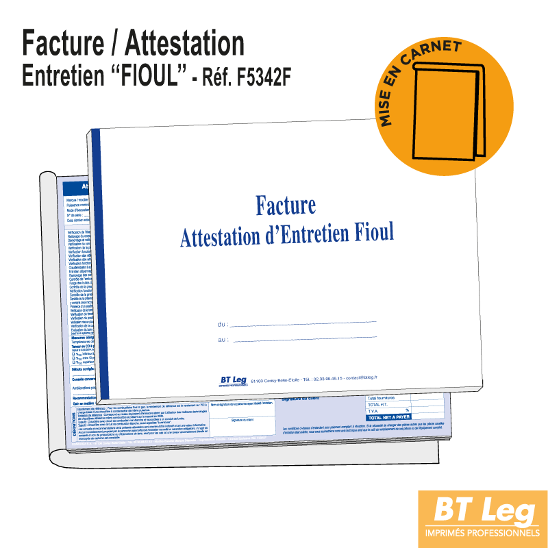 Facture / Attestation d'Entretien Fioul