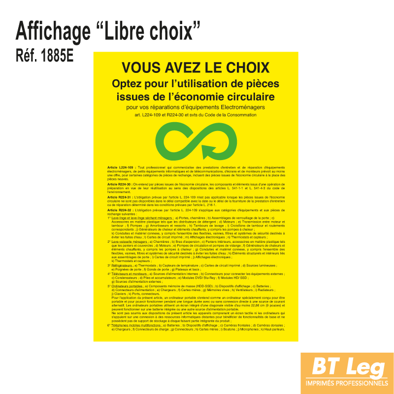 Affichage - Pièces Issues de l'Économie Circulaire - Électroménager