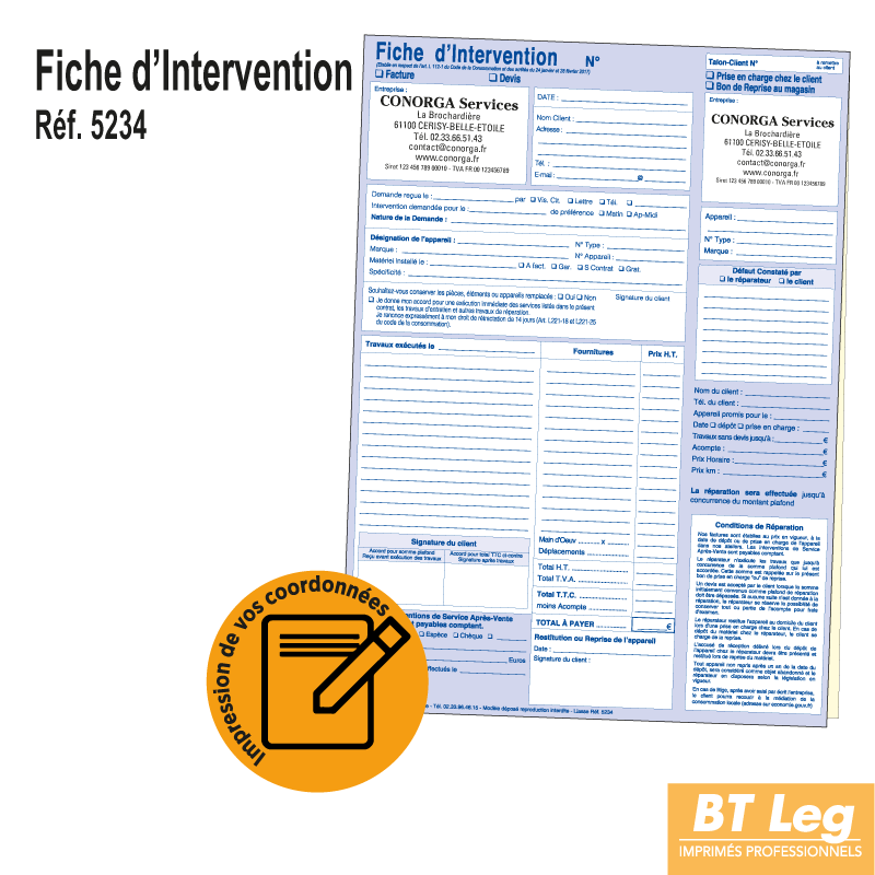 Fiche d'Intervention Légale