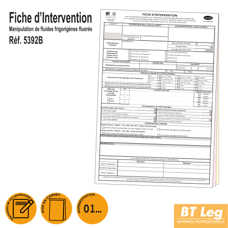 Fiche d'Intervention Fluides Frigorigènes - Cerfa 15497*04
