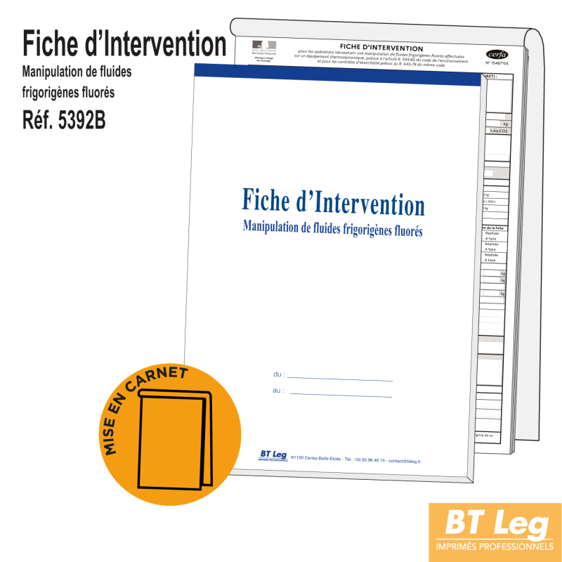 Fiche d'Intervention Fluides Frigorigènes - Cerfa 15497*04