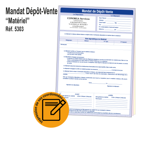 Contrat de Mandat de Dépôt Vente de Matériel