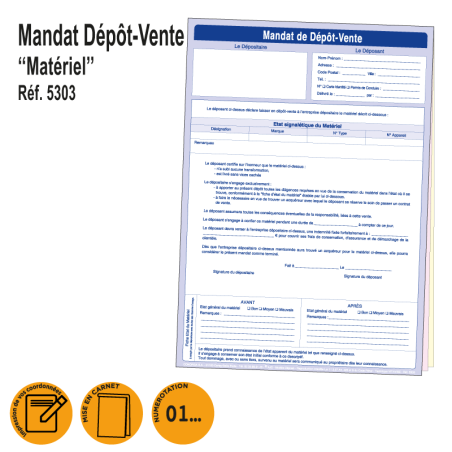 Contrat de Mandat de Dépôt Vente de Matériel