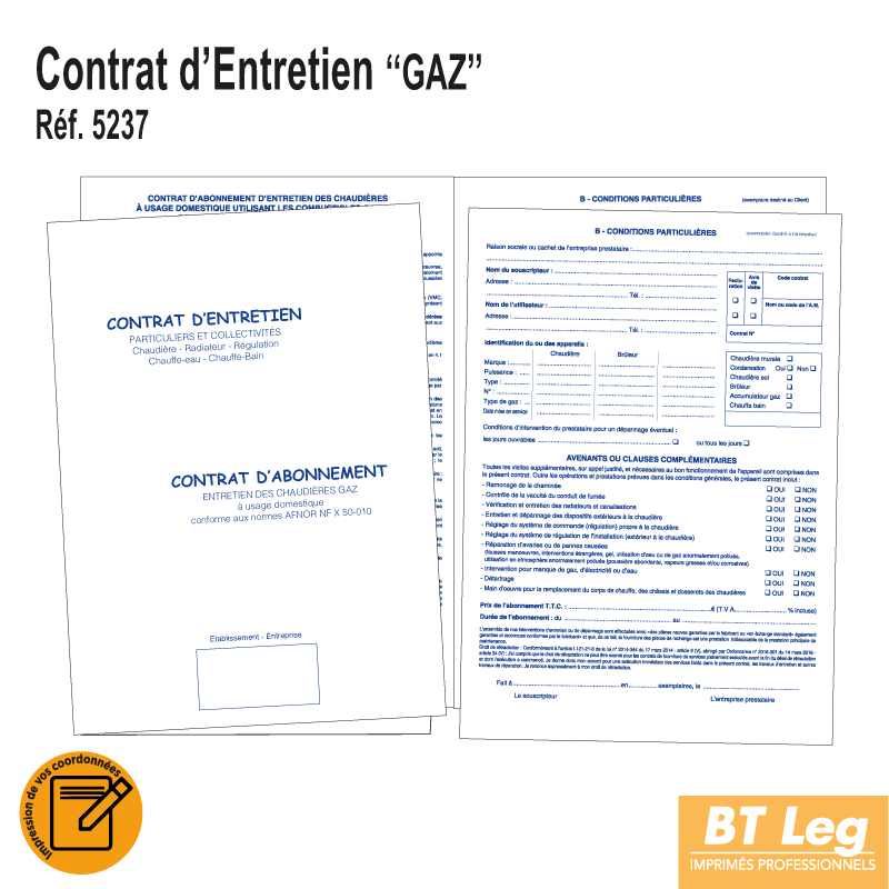 Contrat d'Entretien Gaz