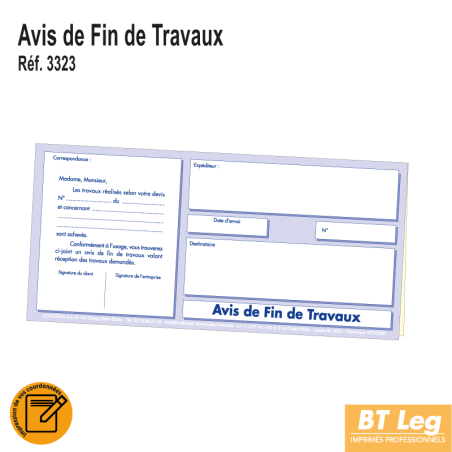 Avis de Fin de Travaux