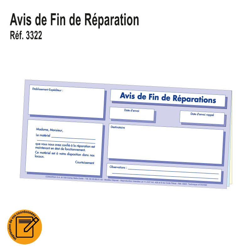 Avis de Fin de Réparation